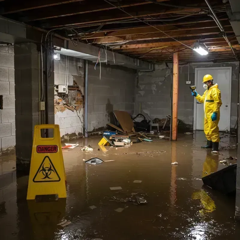 Flooded Basement Electrical Hazard in McComb, MS Property